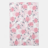 Roze rozen theedoek (Verticaal)