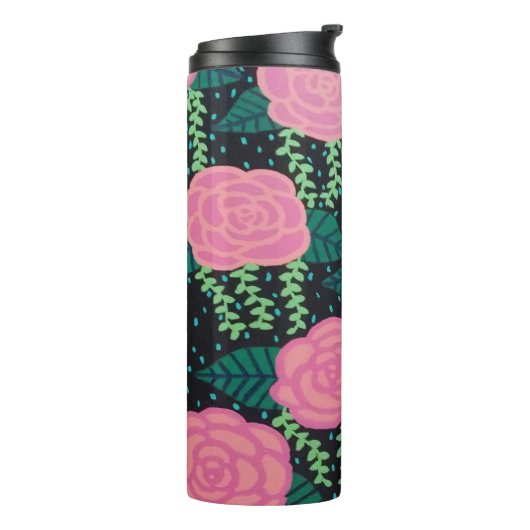 Roze Rozen  Thermosbeker (Gedraaid links)