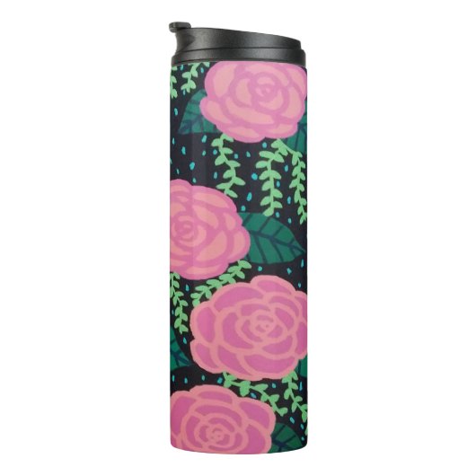 Roze Rozen  Thermosbeker (Geroteerd rechts)