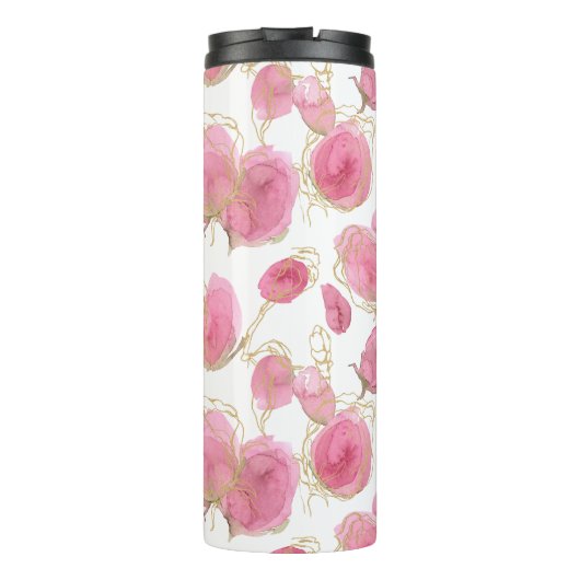 Roze rozen thermosbeker (Achterkant)