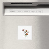 Roze rozen ticker magneet (Insitu (Vaatwasser))