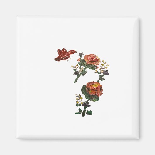 Roze rozen ticker magneet (Voorkant)
