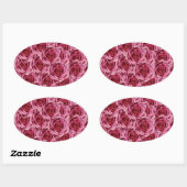 Roze rozen ticker ovale sticker (Vel)