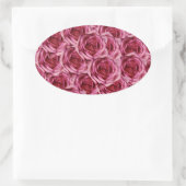 Roze rozen ticker ovale sticker (Tas)