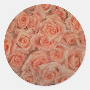 Roze rozen ticker ronde sticker