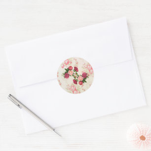 Roze rozen ticker ronde sticker