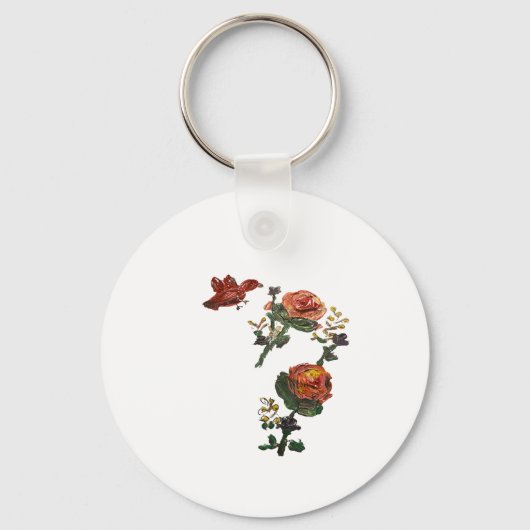 Roze rozen ticker sleutelhanger (Voorkant)