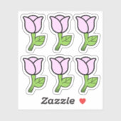 Roze rozen ticker sticker (Vel)