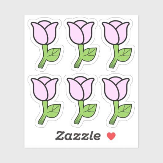 Roze rozen ticker sticker (Vel)