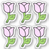 Roze rozen ticker sticker (Voorkant)