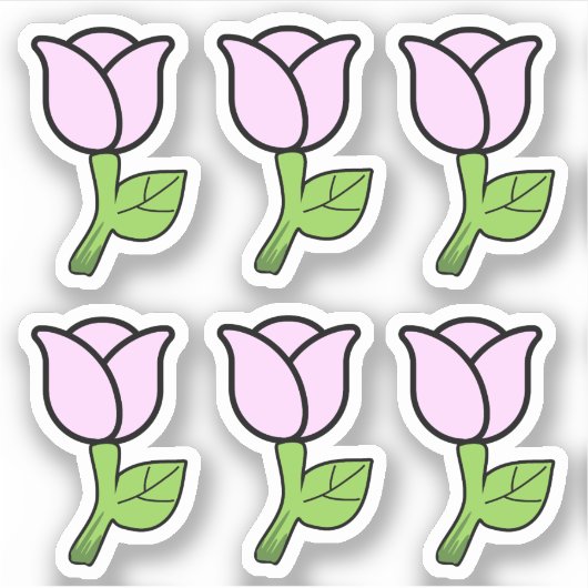 Roze rozen ticker sticker (Voorkant)