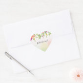 Roze Rozen Tie Dye Floral Hart Sticker (Envelop)