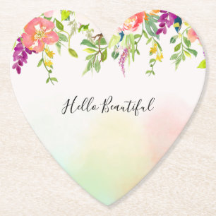 Roze Rozen Tie Dye Floral Kartonnen Onderzetters