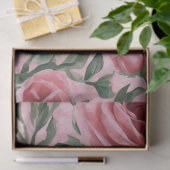 Roze rozen tissuepapier (Geschenk)