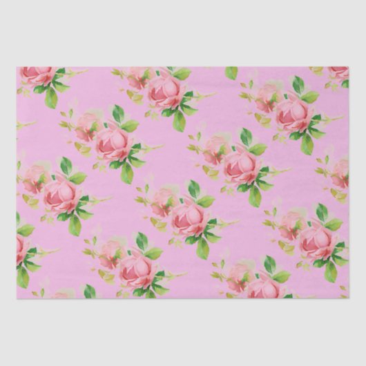 Roze  rozen tissuepapier (Voorkant)