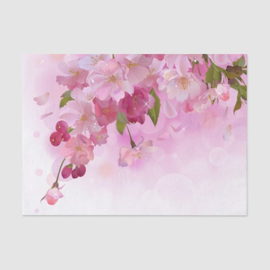 Roze rozen tissuepapier (Voorkant)