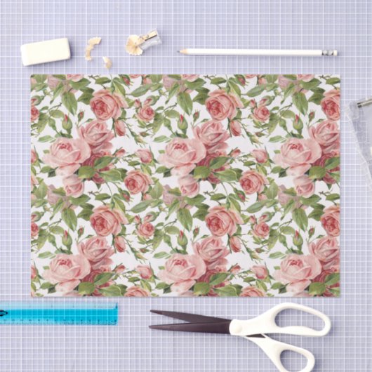   roze rozen tissuepapier (Craft)
