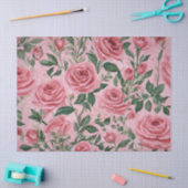 Roze rozen tissuepapier (Craft)