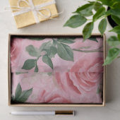 Roze rozen tissuepapier (Geschenk)