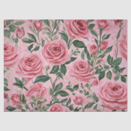 Roze rozen tissuepapier