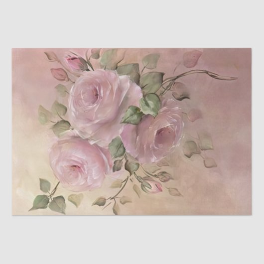  roze rozen tissuepapier (Voorkant)