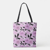 Roze rozen tote bag (Achterkant)