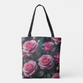 Roze Rozen Tote Bag (Achterkant)