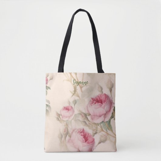Roze Rozen Tote Tas Custom Moeder Cadeau (Voorkant)