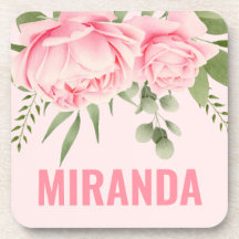 Roze rozen trendy waterverf bloemen