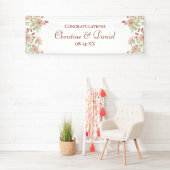 Roze Rozen Trouwbanner Spandoek (Insitu)