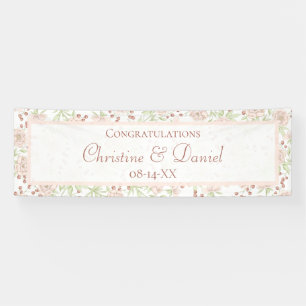 Roze Rozen Trouwbanner Vintage Spandoek