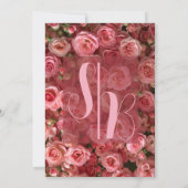 Roze Rozen Trouwen Zomer Floral Elegant Kaart (Achterkant)