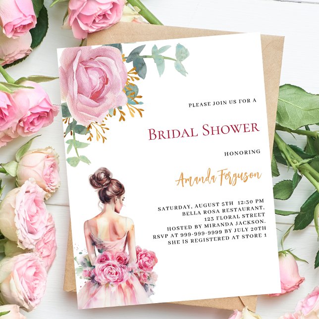 Roze rozen trouwjurk Vrijgezellenfeest budget (Creator heeft geüpload)