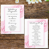 Roze Rozen Trouwprogramma Flyer