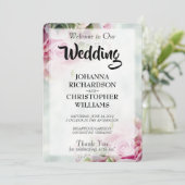 Roze Rozen Trouwprogramma Programmakaart (Staand voorkant)