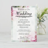 Roze Rozen Trouwprogramma Programmakaart (Staand voorkant)