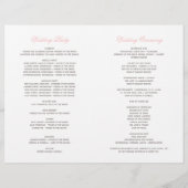 Roze Rozen Trouwprogramma's met Vintage Waterverf (Achterkant)