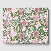Roze Rozen Tuin Lente Bruiloft Gastenboek (Achterkant)