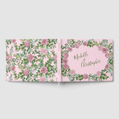 Roze Rozen Tuin Lente Bruiloft Gastenboek (Volledig)