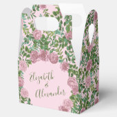 Roze Rozen Tuin Lente Huwelijk Bedankdoosjes (Geopend)