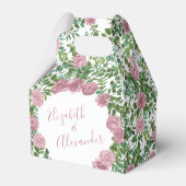 Roze Rozen Tuin Lente Huwelijk Bedankdoosjes (Voorkant Zijde)