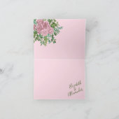 Roze Rozen Tuin Lente Huwelijk Bedankkaart (Binnen)