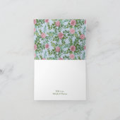 Roze Rozen Tuin Lente Huwelijk Bedankkaart (Binnen)