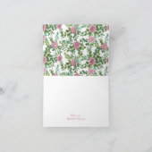 Roze Rozen Tuin Lente Huwelijk Bedankkaart (Binnen)