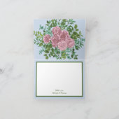 Roze Rozen Tuin Lente Huwelijk Bedankkaart (Binnen)