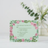 Roze Rozen Tuin Lente Huwelijk Briefkaart (Staand voorkant)