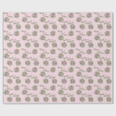 Roze Rozen Tuin Lente Huwelijk Cadeaupapier (Vlak)