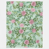 Roze Rozen Tuin Lente Huwelijk Fleece Deken (Voorkant)