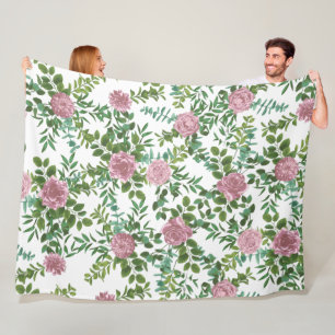 Roze Rozen Tuin Lente Huwelijk Fleece Deken