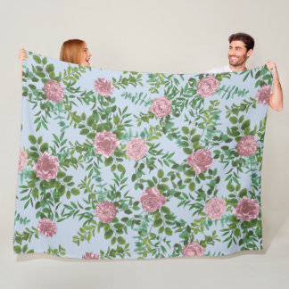 Roze Rozen Tuin Lente Huwelijk Fleece Deken